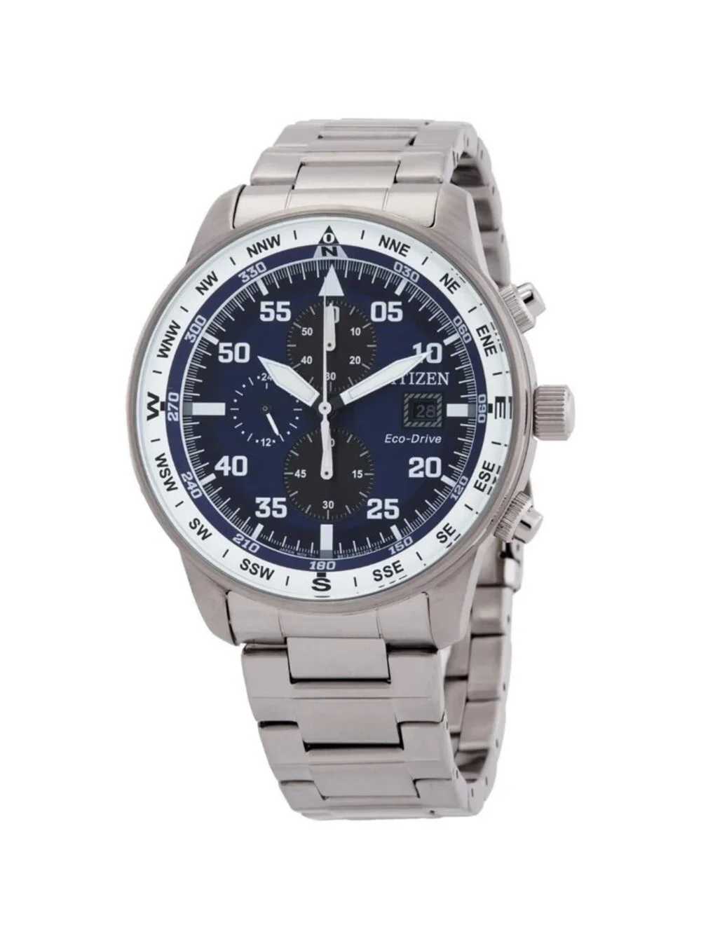 NWT Citizen Aviator Eco-Drive Chronograph Blue Dial Men's Watch